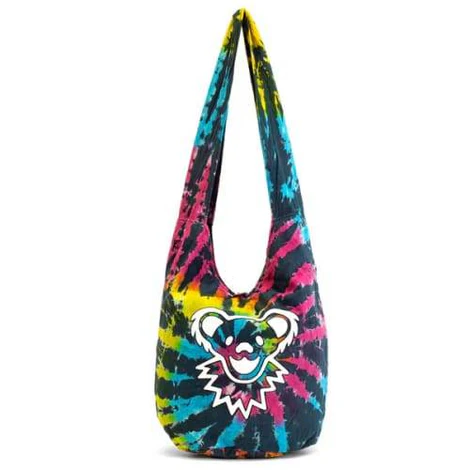 Dancing Bear Face Tie Dye Cotton Peddler Bag